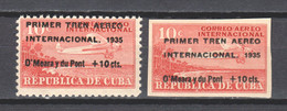 Cuba 1935 Mi 103A + 103B MNH-MLH AIRPLANE - Neufs