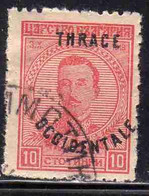 THRACE GREECE TRACIA GRECIA 1920 BULGARIAN STAMPS OCCIDENTALE OVERPRINTED TSAR BORIS III 10s USED USATO OBLITERE' - Thrace