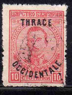 THRACE GREECE TRACIA GRECIA 1920 BULGARIAN STAMPS OCCIDENTALE OVERPRINTED TSAR BORIS III 10s USED USATO OBLITERE' - Thrace