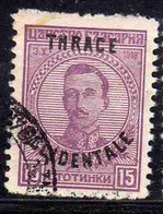 THRACE GREECE TRACIA GRECIA 1920 BULGARIAN STAMPS INTERALLIEE OVERPRINTED TSAR BORIS III 15s USED USATO OBLITERE' - Thrace