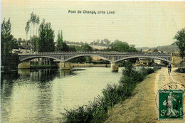 Changé * Le Pont Du Village , Près Laval * Cpa Toilée Colorisée - Autres & Non Classés