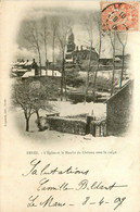 Ernée * 1909 * Le Moulin Du Château Sous La Neige Et L'église * Minoterie - Ernee