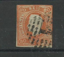 Portugal. 1866/7 D Luis Fita Curva N/dent. # 24 80rs Laranja Usado 2ª Escolha Lt  ,417 - Used Stamps