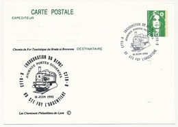 CP Entier Repiqué 2,10 Briat - Inauguration Du Dépot CFTB-b - 69 STE FOY L'ARGENTIERE - 14 Juin 1992 - Overprinter Postcards (before 1995)