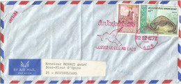 ROYAUME LAOS 40K+15K LARGE COVER EMA ROUGE CESSEZ LE FEU AO LAOS VIENTIANE 22.02.1973 TO FRANCE - Laos