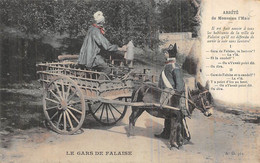 Falaise   14      Lanterne  Le Gars De Falaise. Arrèté De Mr Le Maire . Attelage âne - Falaise