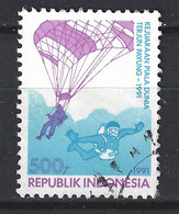 Indonesia Indonesie 1471 Used ; Parachutespringen Parachute Jumping 1991 - Fallschirmspringen