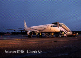 ! 1 Moderne Ansichtskarte Flughafen Lübeck , Embraer E190, Lübeck Air, Airport - 1946-....: Moderne