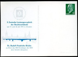 DDR PP9 D2/009 Privat-Postkarte DR.-RUDOLF-FRIEDRICHS-BRÜCKE Dresden 1971 - Private Postcards - Mint