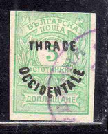 THRACE GREECE TRACIA GRECIA 1920 BULGARIAN STAMPS OCCIDENTALE OVERPRINTED POSTAGE DUE TAXE 5s USED USATO OBLITERE' - Thracië