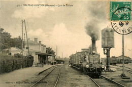 Chateau Gontier * Quai De La Gare * Arrivée Train Machine Locomotive * Ligne Chemin De Fer Mayenne - Chateau Gontier