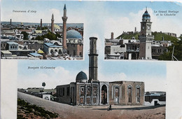 C. P. A. Couleur : Syrie, Syria : Panorama D'alep, Le Grand Horloge Et La Citadelle, Mosquée El-Crouche - Syrie