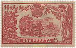 210119 HINGED ESPAÑA 1905 DON QUIJOTE DE LA MANCHA - Usati