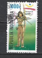 Delcampe - Indonesia Indonesie 1501 Used ; Boogschieten Archery 1992 - Bogenschiessen