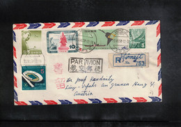 Japan 1958 Interesting Airmail Registered Letter - Brieven En Documenten