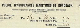 1871 NEGOCE  NAVIGATION ASSURANCE  MARITIME BORDEAUX LALANDE  Vins De Bordeaux  => Rio De Janeiro BRESIL V.HIST. - 1800 – 1899