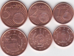 San Marino - Set 3 Coins 1 2 5 Cent 2006 UNC Lemberg-Zp - San Marino