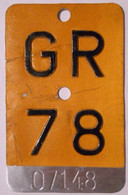 Velonummer Mofanummer Graubünden GR 78 - Plaques D'immatriculation