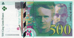 FRANCE 500 FRANCS 1998 F VF P-160c "free Shipping Via Registered Air Mail" - 500 F 1994-2000 ''Pierre Et Marie Curie''