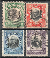 PANAMÁ CANAL – CANAL ZONE Serie X 4 Sellos Usados BALBOA, AROSEMENA, OBALDÍA Año 1910 – Valorizada En Catálogo € 30,00 - Canal Zone