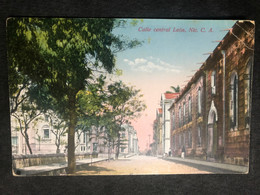 Postcard Central Street In Leon , Circulated In 1927 - Nicaragua