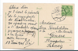 Lie107 / LIECHTENSTEIN - Wappen 10 Rp. 1923 Nach Genf - Brieven En Documenten