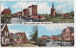 Een Groet Uit Makkum - Turfmarkt, NH Kerk, Buren, Aardenwerkfabriek - (Friesland, Nederland/Holland) - 1963 - Makkum
