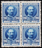 1907. DANMARK. King Frederik VIII. 20 Øre IN 4 BLOCK Never Hinged.  (Michel 55b) - JF523837 - Nuovi