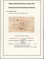 Précurseur - Page De Collection : LAC Daté De Tournay (1836) + Griffe L.P.B.1.R. Encadré Belgique Par Lille > Paris - 1815-1830 (Dutch Period)