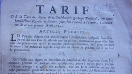 ♥️POITOU POITIERS 1724 TARIF TAXE DEPENDS SENECHAUSSEE  ET JURIDICTIONS ROYALES 28 PAGES  ♥️ - Poitou-Charentes