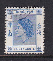 Hong Kong: 1954/62   QE II     SG184      40c   Bright Blue    Used - Oblitérés