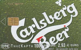 Greece, X1237, Carlsberg 22, Code 1223 , Beer (2 Scans) - Grèce