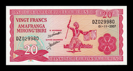 Burundi 20 Francs / Amafranga 2007 Pick 27d SC UNC - Burundi