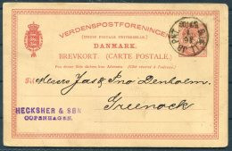 1890 Denmark Stationey Postcard. Railway TPO - Lettres & Documents