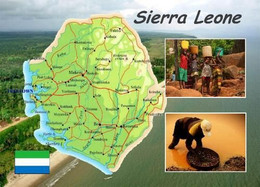 Sierra Leone Country Map New Postcard * Carte Geographique * Landkarte - Sierra Leone