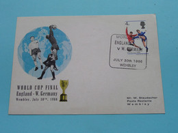 ENGLAND - W. GERMANY ( WORLD CUP FINAL ) WEMBLEY - July 30th 1966 ( See/voir Scan ) Mr. W. Staudacher - PR Wembley ! - 1966 – Inglaterra