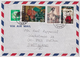 Japan Mischfrankatur Auf Brief Gelaufen Von Japan In Die Schweiz - Cartas & Documentos