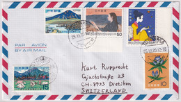 Japan Mischfrankatur Auf Brief Gelaufen Von Japan In Die Schweiz - Briefe U. Dokumente