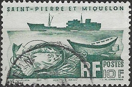 ST PIERRE & MIQUELON 1947 Trawler Colonel Pleven - 10f. - Green FU - Gebruikt