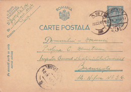 A16491  -  CARTA POSTALA 1940 KING MICHAEL 4 LEI FROM IASI TO BUCHAREST POSTAL STATIONERY - Cartas De La Segunda Guerra Mundial