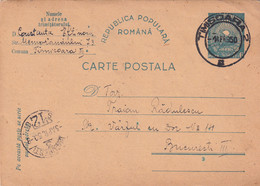 A16498-  CARTA POSTALA SENT  TO BUCHAREST 1949 RPR 6 LEI  STAMP POSTAL STATIONERY - Cartas & Documentos