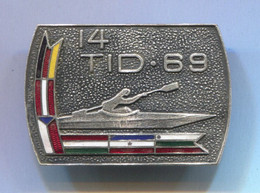 ROWING CANOE KAYAK - 14 TID 1969 European Rowing Championships, Enamel, Vintage Pin, Badge, Abzeichen - Rudersport