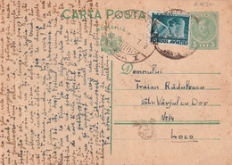 A 16500 - CARTA POSTALA FROM  BUCURETI KING FERDINAND 3LEI AVIATION STAMPSTATIONERY STAMP - Lettres & Documents