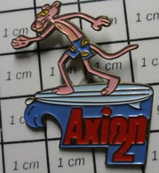 412f Pin's Pins / Beau Et Rare / THEME : JEUX OLYMPIQUES / BARCELONA 1992 SURF PANTHERE ROSE LESSIVE AXION 2 - Jeux Olympiques