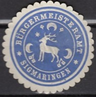 Siegelmarke Vignette Oblate: Sigmaringen, Bürgermeisteramt - Timbri