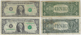 United States Of America USA 2 Banknote 1 Dollar Year 1985 Pick-474 And Year 1988A Pick-480b Both VF - Divisa Nacional