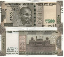 INDIA  500  RUPEES   2016  P114b   (Mahatma Gandhi +   Red Fort, Delhi At Back)   UNC - India