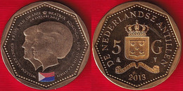 Netherlands Antilles 5 Gulden Coin 2013 "Sint-Maarten Flag" UNC - Netherland Antilles