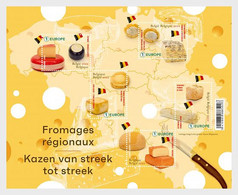 Belgium 2022 Regional Cheeses Block Of 5 Stamps - Ungebraucht