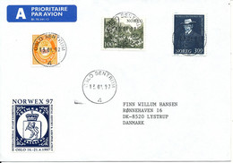 Norway Cover Sent To Denmark  Oslo 13-1-1997 With Nice Postmarks And Seal Norwex 97 - Cartas & Documentos